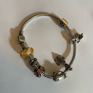 Pandora bracelet with charms